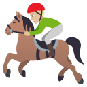 Horse Racing Emoji with Medium-Light Skin Tone, Emoji One style