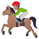 Horse Racing Emoji with Medium Skin Tone, Emoji One style