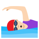 Woman Swimming Emoji with Light Skin Tone, Emoji One style