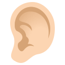 Ear Emoji with Light Skin Tone, Emoji One style