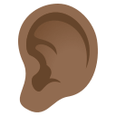 Ear Emoji with Medium-Dark Skin Tone, Emoji One style