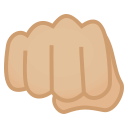 Oncoming Fist Emoji with Medium-Light Skin Tone, Emoji One style