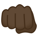 Oncoming Fist Emoji with Dark Skin Tone, Emoji One style