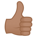 Thumbs Up Emoji with Medium Skin Tone, Emoji One style
