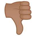Thumbs Down Emoji with Medium Skin Tone, Emoji One style