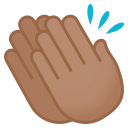 Clapping Hands Emoji with Medium Skin Tone, Emoji One style