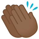 Clapping Hands Emoji with Medium-Dark Skin Tone, Emoji One style