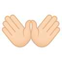 Open Hands Emoji with Light Skin Tone, Emoji One style