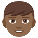 Boy Emoji with Medium-Dark Skin Tone, Emoji One style