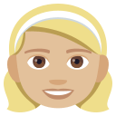 Girl Emoji with Medium-Light Skin Tone, Emoji One style
