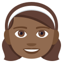 Girl Emoji with Medium-Dark Skin Tone, Emoji One style