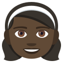 Girl Emoji with Dark Skin Tone, Emoji One style