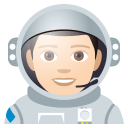 Man Astronaut Emoji with Light Skin Tone, Emoji One style