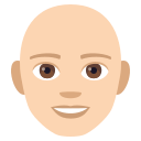 Man: Light Skin Tone, Bald, Emoji One style