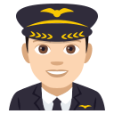 Man Pilot Emoji with Light Skin Tone, Emoji One style