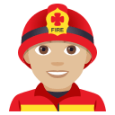 Man Firefighter Emoji with Medium-Light Skin Tone, Emoji One style