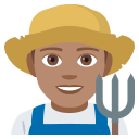 Man Farmer Emoji with Medium Skin Tone, Emoji One style