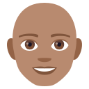 Man: Medium Skin Tone, Bald, Emoji One style