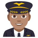 Man Pilot Emoji with Medium Skin Tone, Emoji One style