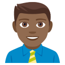 Man Office Worker Emoji with Medium-Dark Skin Tone, Emoji One style