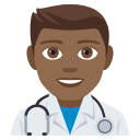 Man Health Worker Emoji with Medium-Dark Skin Tone, Emoji One style