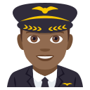 Man Pilot Emoji with Medium-Dark Skin Tone, Emoji One style