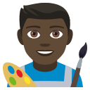 Man Artist Emoji with Dark Skin Tone, Emoji One style