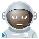 Man Astronaut Emoji with Dark Skin Tone, Emoji One style