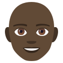 Man: Dark Skin Tone, Bald, Emoji One style