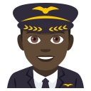 Man Pilot Emoji with Dark Skin Tone, Emoji One style