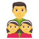 Family: Man, Girl, Girl Emoji, Emoji One style