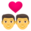 Couple with Heart: Man, Man Emoji, Emoji One style