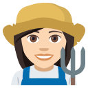 Woman Farmer Emoji with Light Skin Tone, Emoji One style