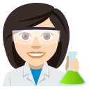 Woman Scientist Emoji with Light Skin Tone, Emoji One style