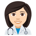 Woman Health Worker Emoji with Light Skin Tone, Emoji One style