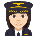 Woman Pilot Emoji with Light Skin Tone, Emoji One style