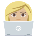 Woman Technologist Emoji with Medium-Light Skin Tone, Emoji One style