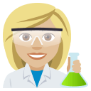 Woman Scientist Emoji with Medium-Light Skin Tone, Emoji One style