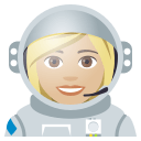 Woman Astronaut Emoji with Medium-Light Skin Tone, Emoji One style