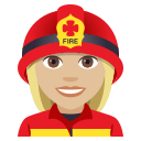 Woman Firefighter Emoji with Medium-Light Skin Tone, Emoji One style