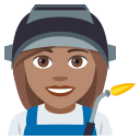 Woman Factory Worker Emoji with Medium Skin Tone, Emoji One style