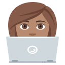 Woman Technologist Emoji with Medium Skin Tone, Emoji One style