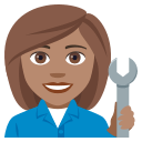 Woman Mechanic Emoji with Medium Skin Tone, Emoji One style