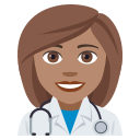 Woman Health Worker Emoji with Medium Skin Tone, Emoji One style