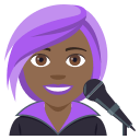 Woman Singer Emoji with Medium-Dark Skin Tone, Emoji One style