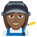 Woman Factory Worker Emoji with Medium-Dark Skin Tone, Emoji One style