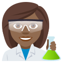Woman Scientist Emoji with Medium-Dark Skin Tone, Emoji One style