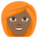 Woman: Medium-Dark Skin Tone, Red Hair, Emoji One style