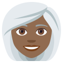 Woman: Medium-Dark Skin Tone, White Hair, Emoji One style