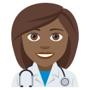Woman Health Worker Emoji with Medium-Dark Skin Tone, Emoji One style